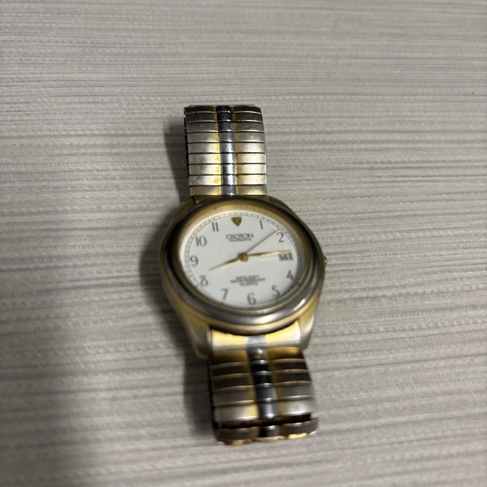 Croton‎ Aquamatic Men Fashion Two Tone Expansion Quartz Analog 36mm Watch 7 1/4"